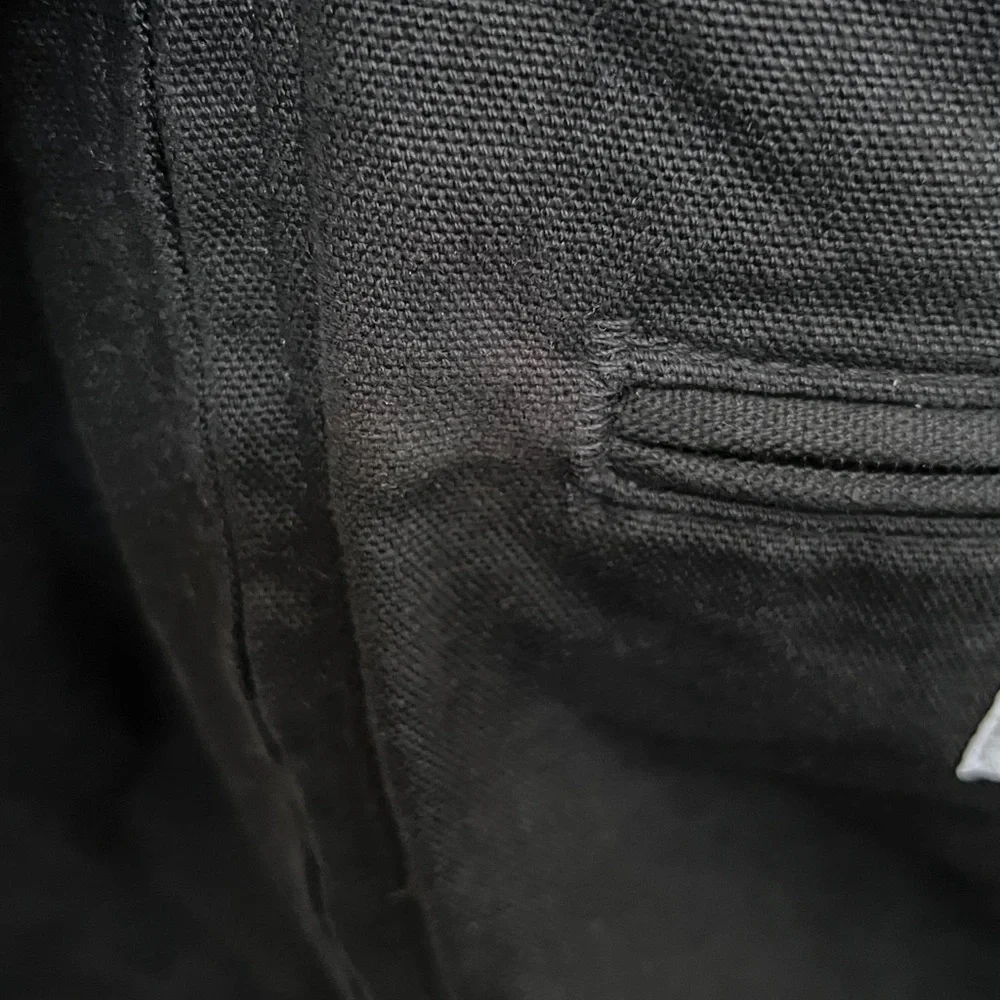 🔥 CARHARTT‎ Black Washed Duck Sherpa-Lined Canvas Hooded Jacket Women Lg - EUC